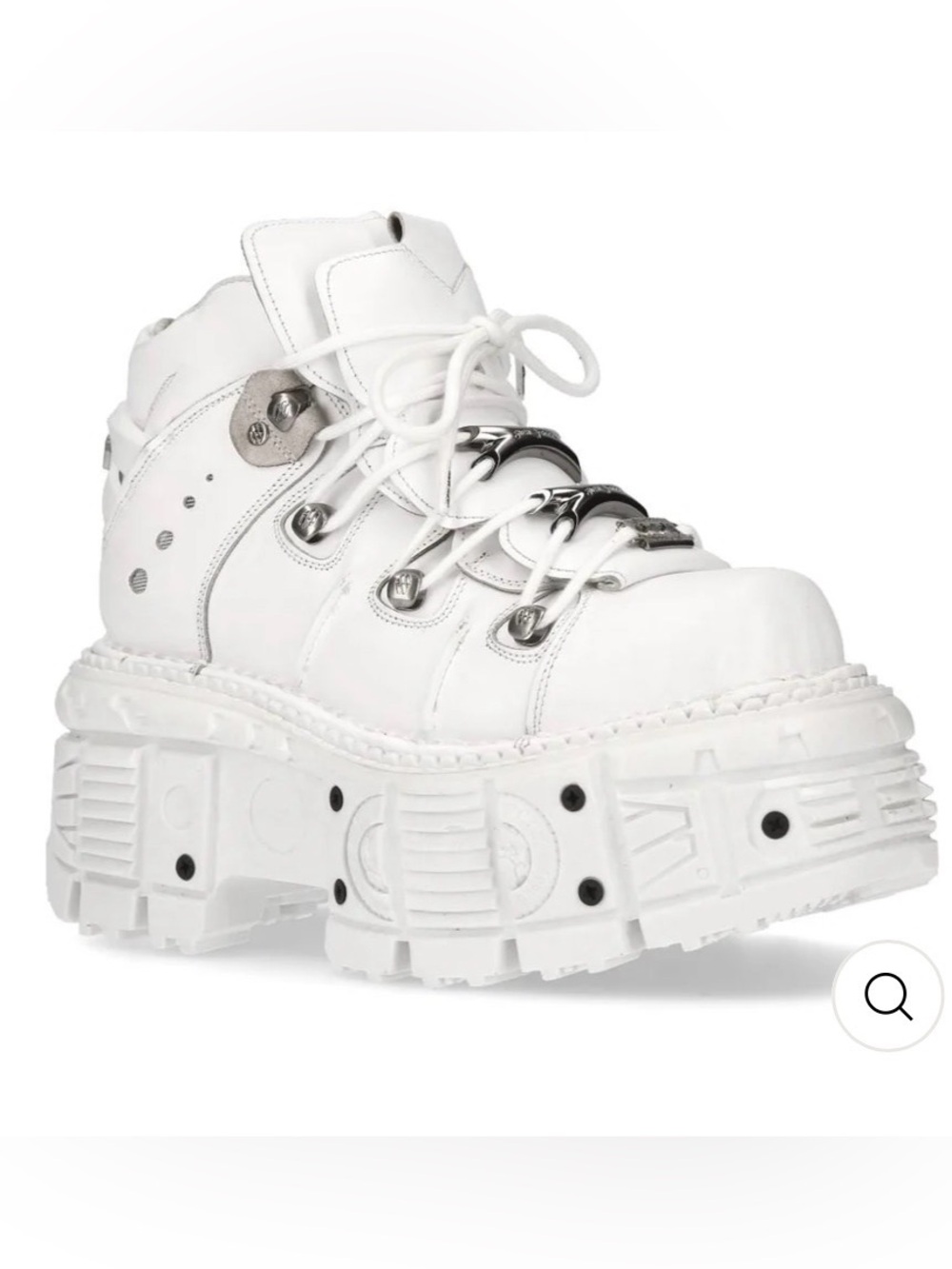 New Rock White Platform Lace-Up Chunky Platforms. 💯 Leather. Made in Spain